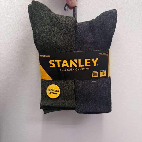 NWT Stanley Multicolor 8-Pack Full Cushion Crew Socks Shoe Size 8-12.5 TJ - Picture 1 of 4